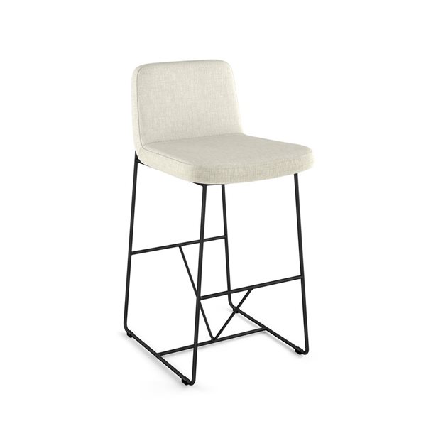 Amisco Industries Winslet 26-in Counter Stool - Light Beige PVC/Black Metal