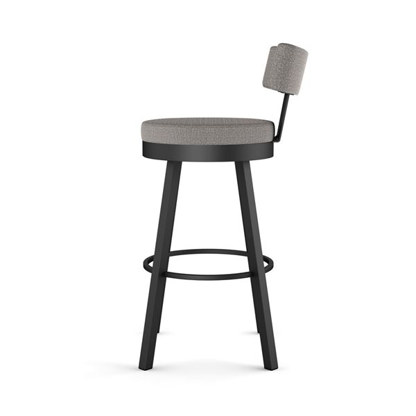 Tabouret bar pivotant Amisco Industries Morgan 30 po en tissu gris argent/métal noir