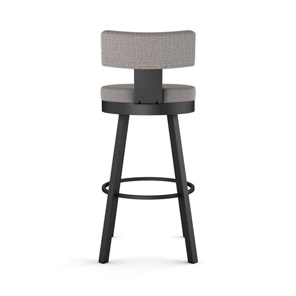 Tabouret bar pivotant Amisco Industries Morgan 30 po en tissu gris argent/métal noir