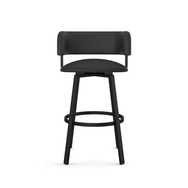 Tabouret comptoir pivotant Amisco Industries Stinson 26 po en similicuir noir/métal noir