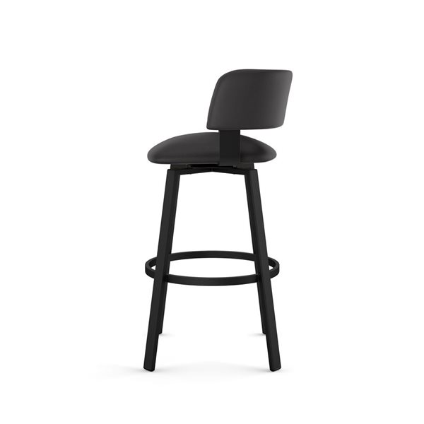 Tabouret comptoir pivotant Amisco Industries Stinson 26 po en similicuir noir/métal noir