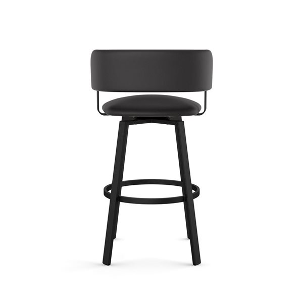 Tabouret comptoir pivotant Amisco Industries Stinson 26 po en similicuir noir/métal noir