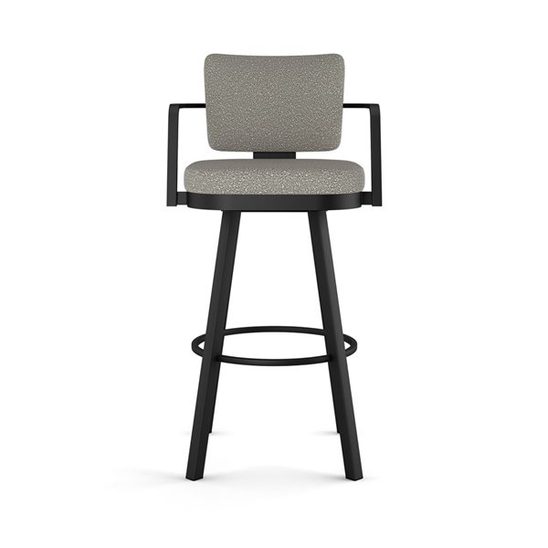 Amisco Industries Thea 26 In Swivel Counter Stool Beigeandgrey Bouclé Polyesterblack Metal 8607