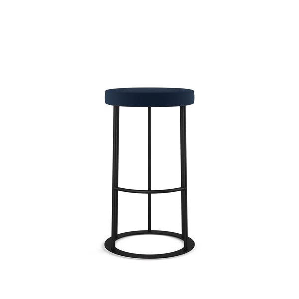 Amisco Industries Iris 26-in Counter Stool - Blue Polyurethane/Black Metal