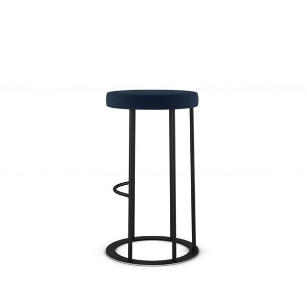 Amisco Industries Iris 26-in Counter Stool - Blue Polyurethane/Black Metal