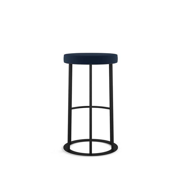 Amisco Industries Iris 26-in Counter Stool - Blue Polyurethane/Black Metal