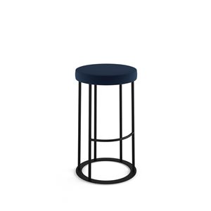 Amisco Industries Iris 26-in Counter Stool - Blue Polyurethane/Black Metal