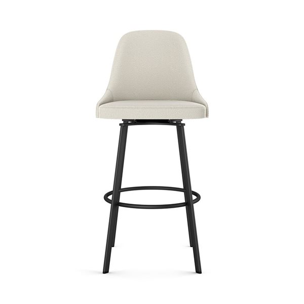 Amisco Industries Harper 30-in Swivel Bar Stool - Cream Bouclé