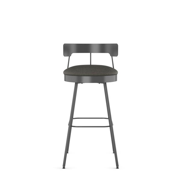 Tabouret comptoir pivotant Amisco Industries Monza 26 po en polyuréthane gris/métal gris foncé