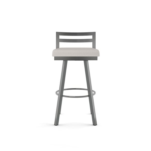 Amisco Industries Derek 26-in Swivel Counter Stool - Light Grey Polyester/Grey Metal