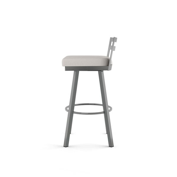 Amisco Industries Derek 26-in Swivel Counter Stool - Light Grey Polyester/Grey Metal
