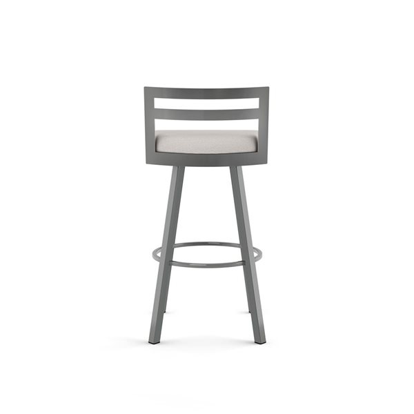 Amisco Industries Derek 26-in Swivel Counter Stool - Light Grey Polyester/Grey Metal