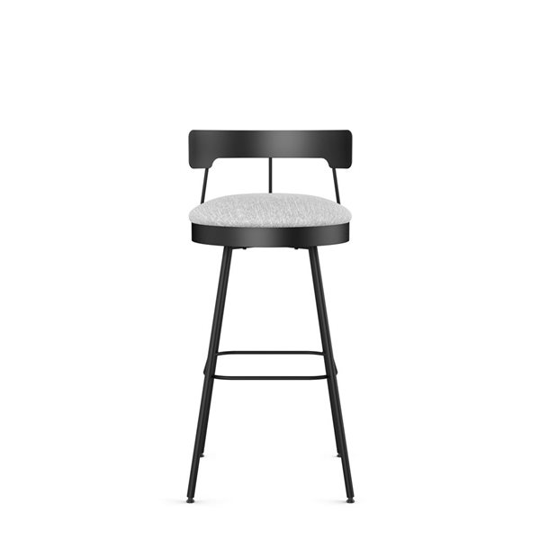Amisco Industries Monza 30-in Swivel Bar Stool - Grey White Polyester/Black Metal
