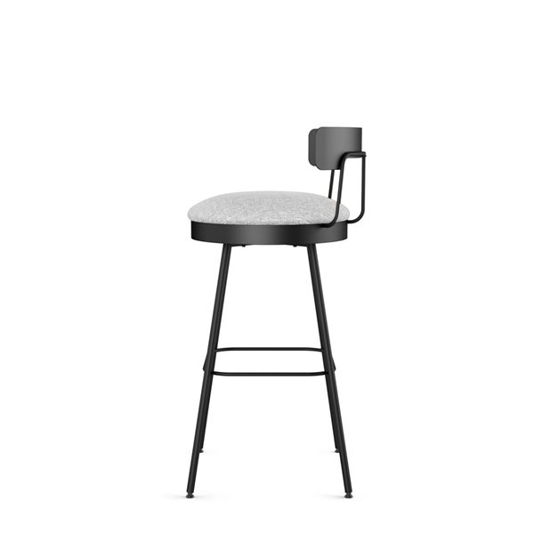 Amisco Industries Monza 30-in Swivel Bar Stool - Grey White Polyester/Black Metal