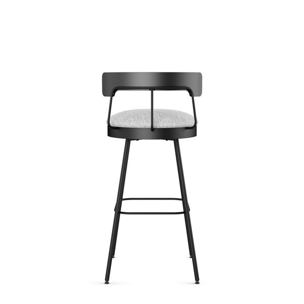 Amisco Industries Monza 30-in Swivel Bar Stool - Grey White Polyester/Black Metal