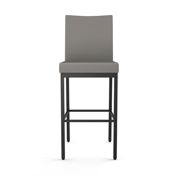 Tabouret de comptoir Amisco Industries Perry 26 po en similicuir gris foncé/métal noir