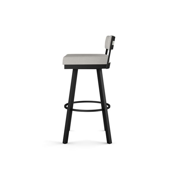 Amisco Industries Travis 26-in Swivel Counter Stool - Grey Beige Polyester/Black Metal
