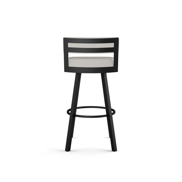 Amisco Industries Travis 26-in Swivel Counter Stool - Grey Beige Polyester/Black Metal