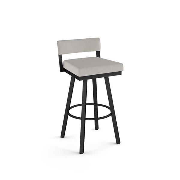 Amisco Industries Travis 26-in Swivel Counter Stool - Grey Beige Polyester/Black Metal