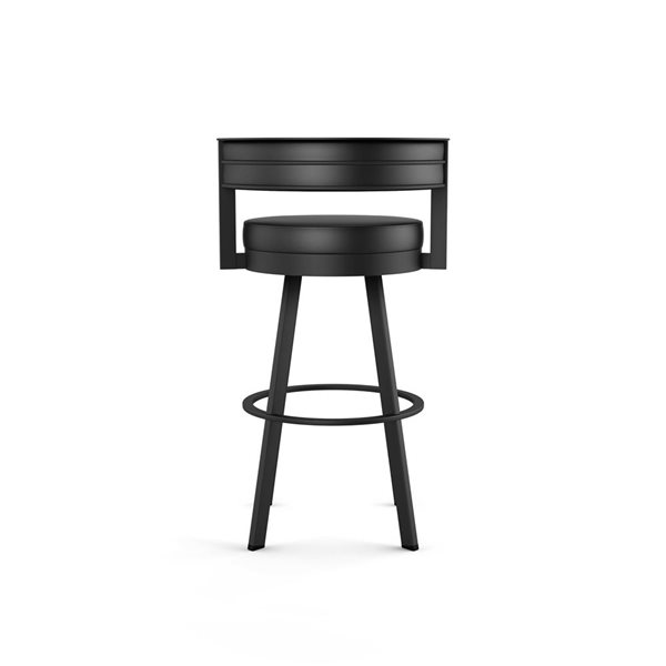 Tabouret bar pivotant Amisco Industries Browser 30 po en similicuir noir/métal noir