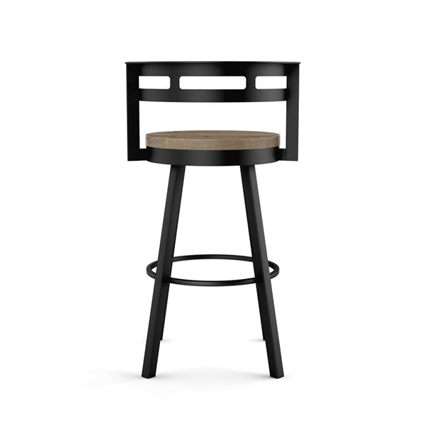 Tabouret de comptoir pivotant Amisco Industries Vector 26 po en bois beige usé/métal noir