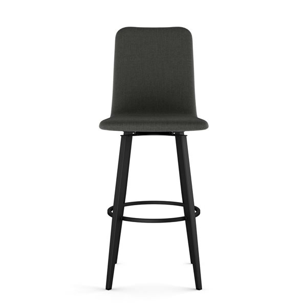 Tabouret comptoir pivotant Amisco Industries Watson 26 po en polyester gris charbon/métal noir