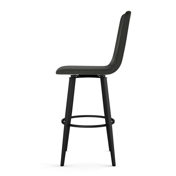 Tabouret comptoir pivotant Amisco Industries Watson 26 po en polyester gris charbon/métal noir