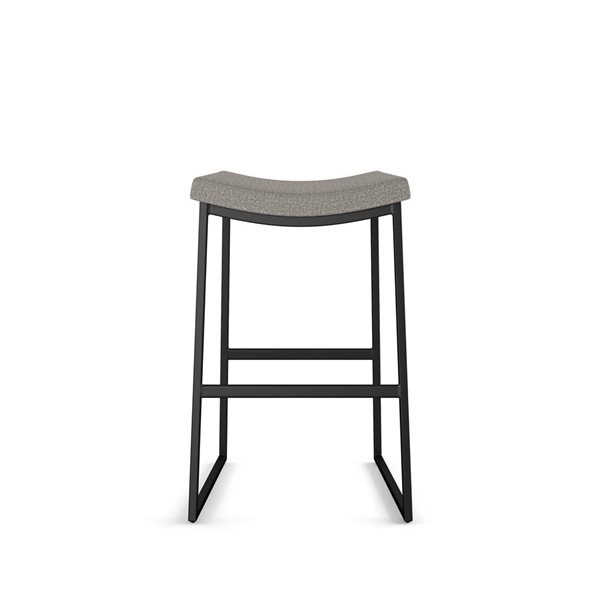 Amisco Industries David 30-in Bar Stool - Silver Grey Polyester/Black Metal