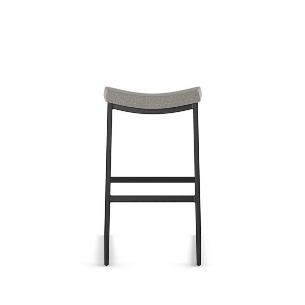 Amisco Industries David 30-in Bar Stool - Silver Grey Polyester/Black Metal