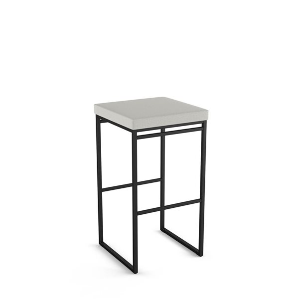 Amisco Industries Easy 26-in Counter Stool - Light Grey Polyester/Black ...