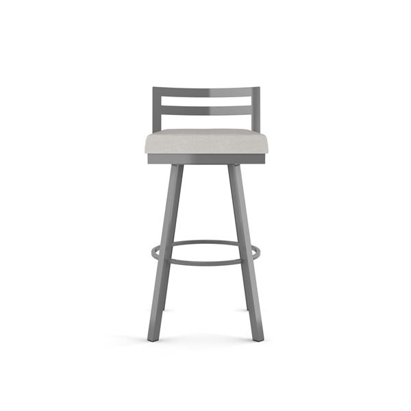 Tabouret comptoir pivotant Amisco Industries Derek 26 po en polyuréthane gris pâle/ métal gris