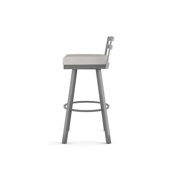 Tabouret comptoir pivotant Amisco Industries Derek 26 po en polyuréthane gris pâle/ métal gris