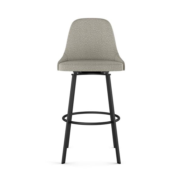 Tabouret comptoir pivotant Amisco Industries Harper 26 po en bouclé beige et gris/métal noir