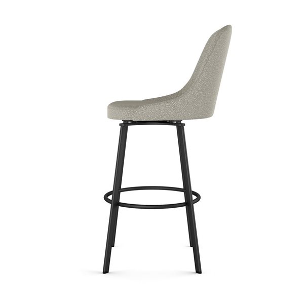 Tabouret comptoir pivotant Amisco Industries Harper 26 po en bouclé beige et gris/métal noir