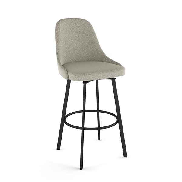 Tabouret comptoir pivotant Amisco Industries Harper 26 po en bouclé beige et gris/métal noir