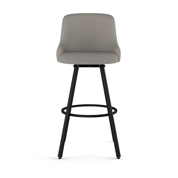 Tabouret comptoir pivotant Amisco Industries Kelsea 26 po en tissu gris argenté/métal noir