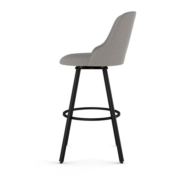 Tabouret comptoir pivotant Amisco Industries Kelsea 26 po en tissu gris argenté/métal noir