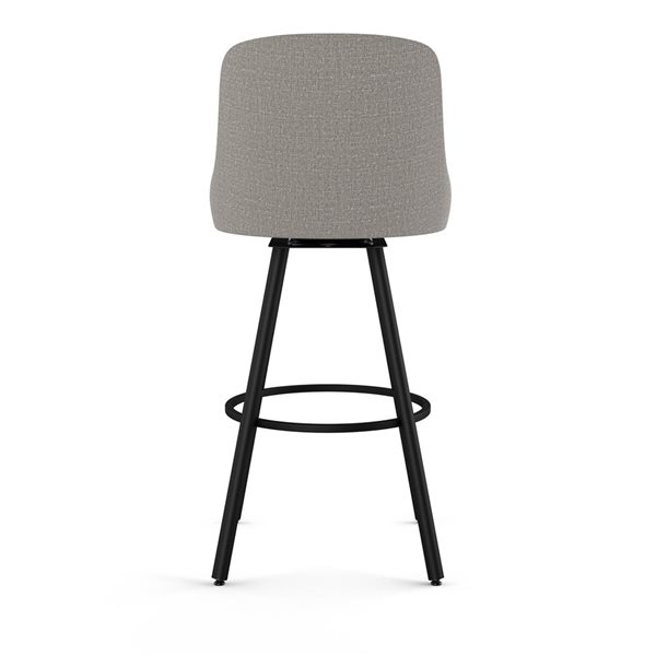 Tabouret comptoir pivotant Amisco Industries Kelsea 26 po en tissu gris argenté/métal noir