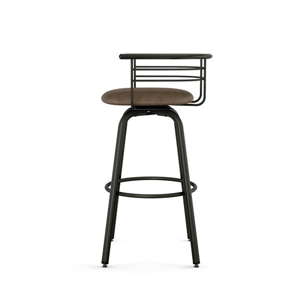 Tabouret comptoir pivotant Amisco Industries Turbo 26 po en similicuir brun/métal brun foncé