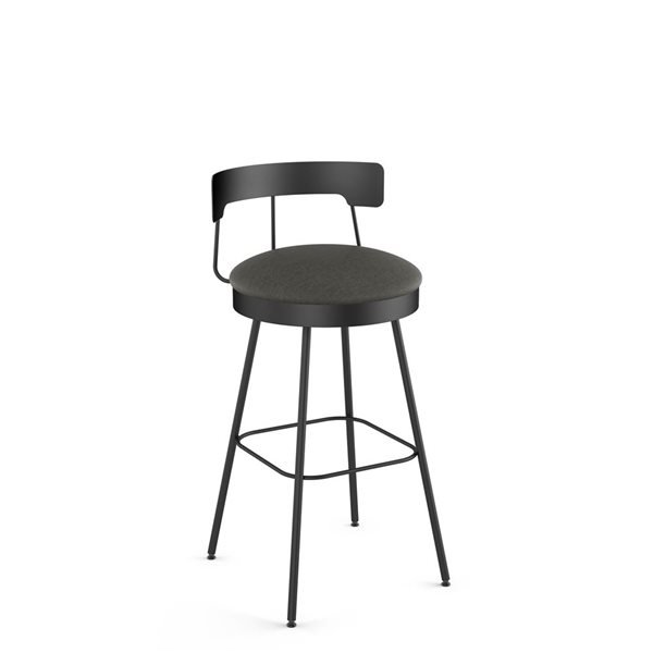 Tabouret comptoir pivotant Amisco Industries Monza 26 po en polyuréthane gris/métal noir