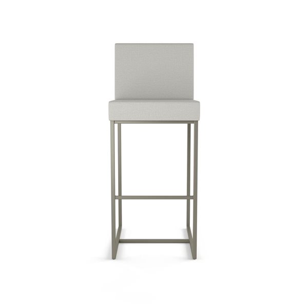 Tabouret de comptoir Amisco Industries Derry 26 po en polyester gris pâle/métal gris