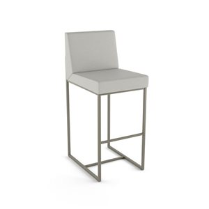 Tabouret de comptoir Amisco Industries Derry 26 po en polyester gris pâle/métal gris