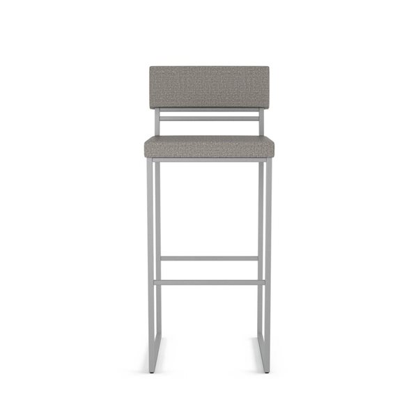 Amisco Industries Everly 26-in Counter Stool - Silver Grey Polyester/Shiny Grey Metal