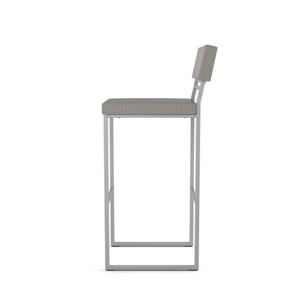 Amisco Industries Everly 26-in Counter Stool - Silver Grey Polyester/Shiny Grey Metal