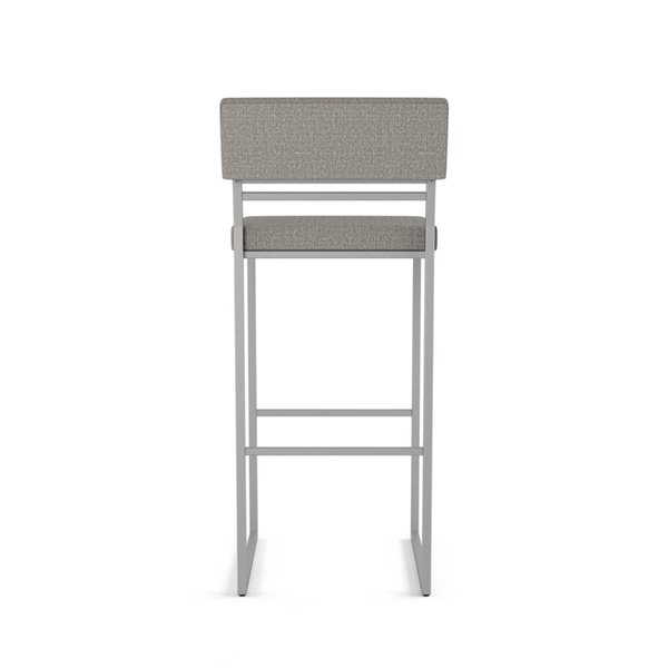 Amisco Industries Everly 26-in Counter Stool - Silver Grey Polyester/Shiny Grey Metal