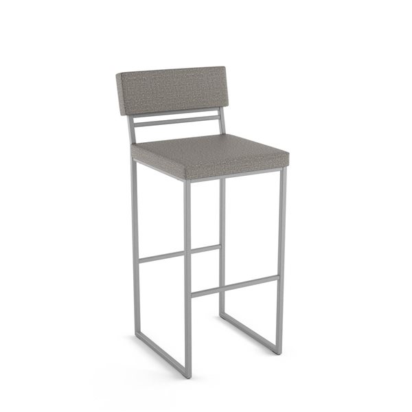 Amisco Industries Everly 26-in Counter Stool - Silver Grey Polyester/Shiny Grey Metal