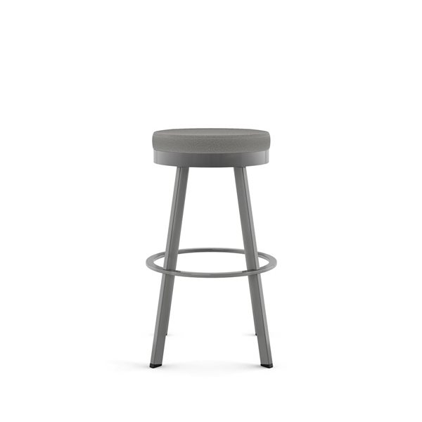 Amisco Industries Swice 30-in Swivel Bar Stool - Grey Polyester/Grey Metal