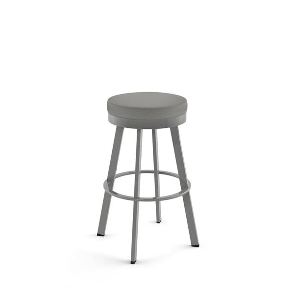Amisco Industries Swice 30-in Swivel Bar Stool - Grey Polyester/Grey Metal
