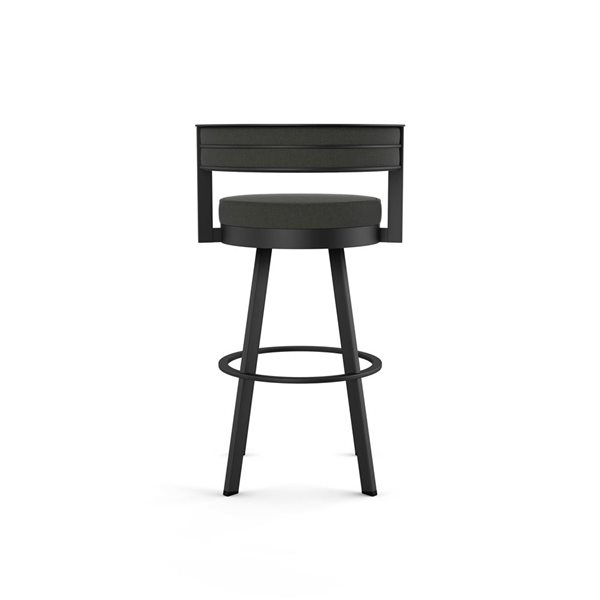 Amisco Industries Browser 30-in Swivel Bar Stool - Charcoal Grey Polyester/Black Metal