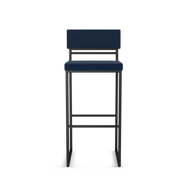 Amisco Industries Everly 26-in Counter Stool - Blue Polyurethane/Black Metal
